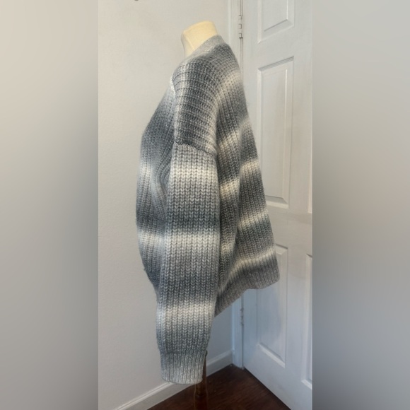 Lucky Brand Ombre Striped Cardigan V Neck Cozy Relaxed Loose Size XXL - Picture 2 of 13